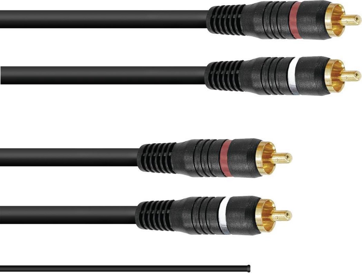 OMNITRONIC rca audio kabel - tulp kabel - 2x tulp ground 1.5m- platenspeler  kabel met... | bol.com