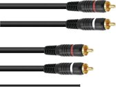 OMNITRONIC rca audio kabel - tulp kabel - 2x tulp ground 1.5m- platenspeler kabel met aarde -