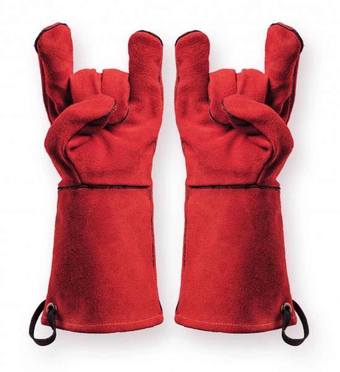 Feuermeister BBQ handschoen Premium BBQ leder rood maat 12