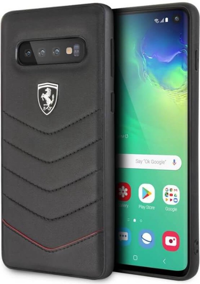 Samsung Galaxy S10+ hoesje - Ferrari - Zwart - Leer