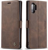 caseme - Hoesje geschikt voor Samsung Galaxy Note 10 Plus - wallet book case - magneetsluiting - donker bruin