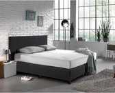 Boxspring Bella compleet, merk Olympic Life, 140 x 200 cm, zwart, 1x pocketvering matras met dubbeldoek matrastijk