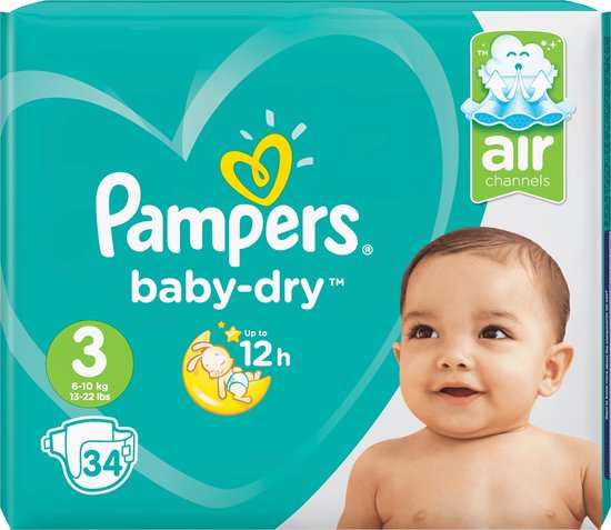 Pampers Baby-Dry Luiers - Maat 3 - 5-9 kg - 34 Stuks | bol.com