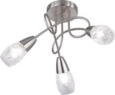 LED Plafondlamp - Plafondverlichting - Trion Kalora - E14 Fitting - Rond - Mat Nikkel - Aluminium