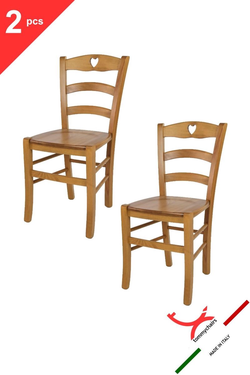 Tommychairs Cuore - Eetkamerstoelen - Set van 2 - Eikenhout