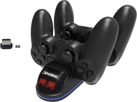 Dual Oplaadstation voor Playstation 4 Controller – Dubbele Snel Oplader PS4  - Slim -... | bol.com