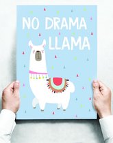 Wandbord: No Drama LLama - 30 x 42 cm