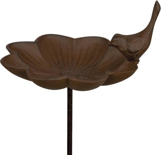 Abreuvoir - Mangeoire à oiseaux - Marron - 18 cm x 18 cm x 84 cm