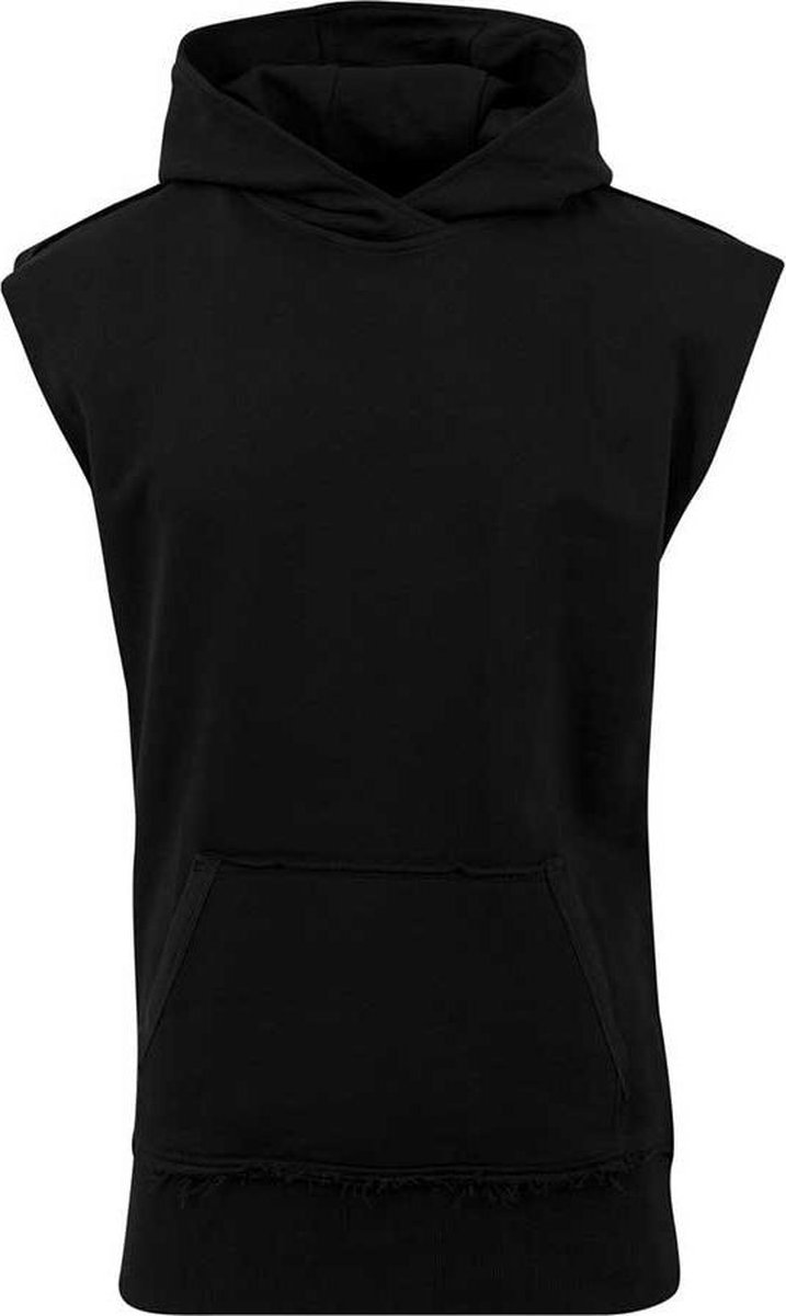 Urban Classics Open Edge Sleeveless Hoodie Heren Trui met capuchon M Zwart