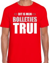 Dit is mijn bolletjes trui fun tekst t-shirt rood voor heren S