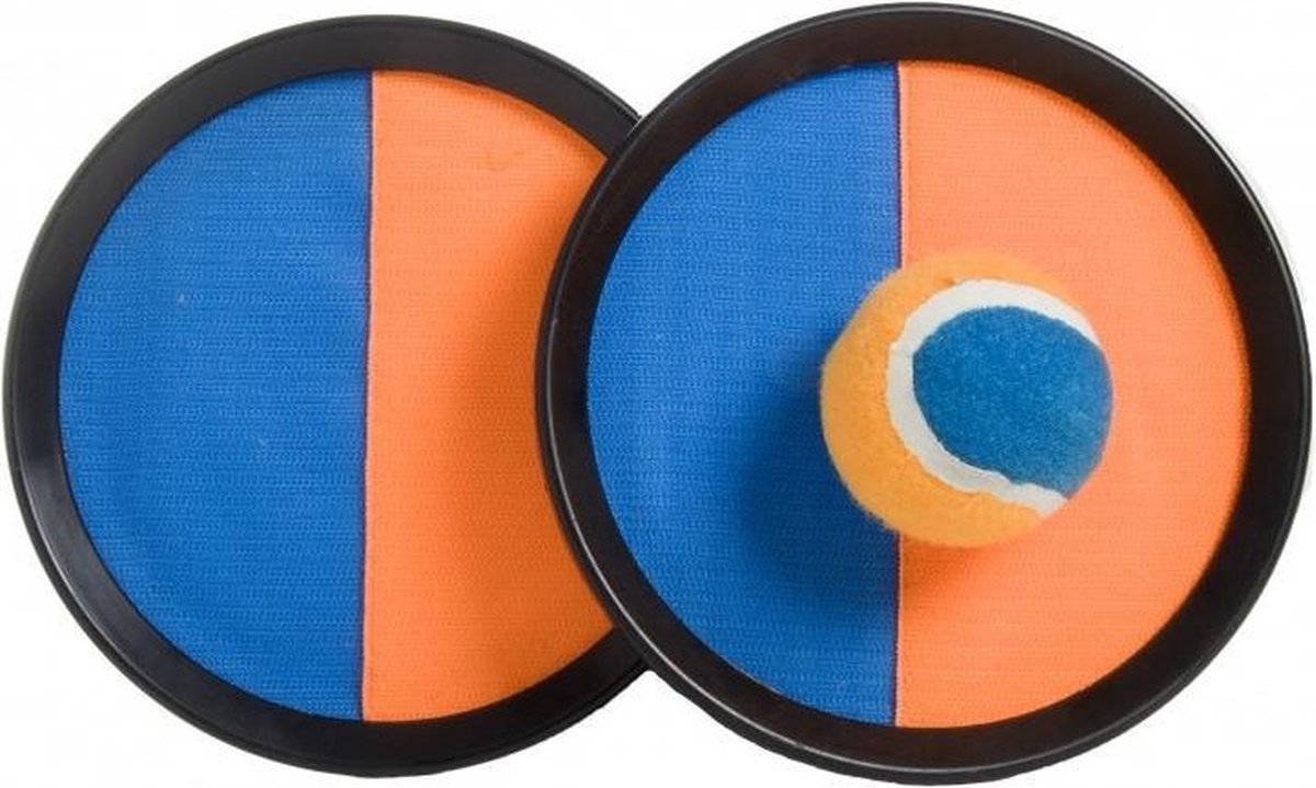 Strand vangbal spel met klittenband blauw/oranje - 18cm - Buitenspeelgoed  -... | bol.com