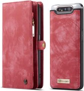 CASEME- Samsung Galaxy A80 Vintage Wallet Case - Rood