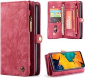 CASEME - Samsung Galaxy A30s Vintage Wallet Case - Rood