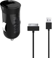 Durata 5V 1A DR214 Zwart autolader voor met 1 30 Pin USB Kabel voor iPhone 3G 3GS 4 4S