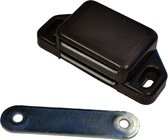 6x stuks magneetsnapper / magneetsnappers met metalen sluitplaat 6 x 5,4 x 2,6 cm - bruin - deurstoppers / deurvastzetters / magneetbevestiging