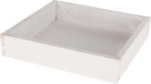 Vierkant houten kaarsenplateau/kaarsenbord white wash 20 x 20 cm - Onderbord/kaarsenplateau/onderzet bord voor kaarsen