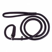 Collar Soft - Leren rondgenaaide sliplijn - 135 cm - Zwart - Maat L (13mm)