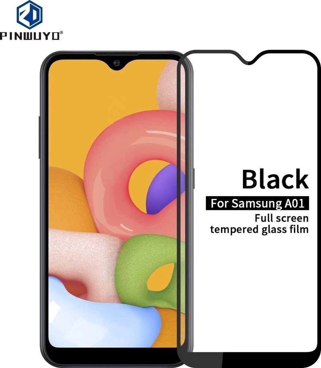Mobigear Screenprotector geschikt voor Samsung Galaxy A01 Glazen | Mobigear Premium Screenprotector - Case Friendly - Zwart