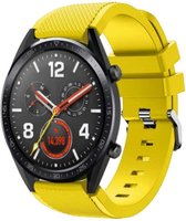 Siliconen Smartwatch bandje - Geschikt voor  Huawei Watch GT siliconen bandje - geel - 46mm - Horlogeband / Polsband / Armband
