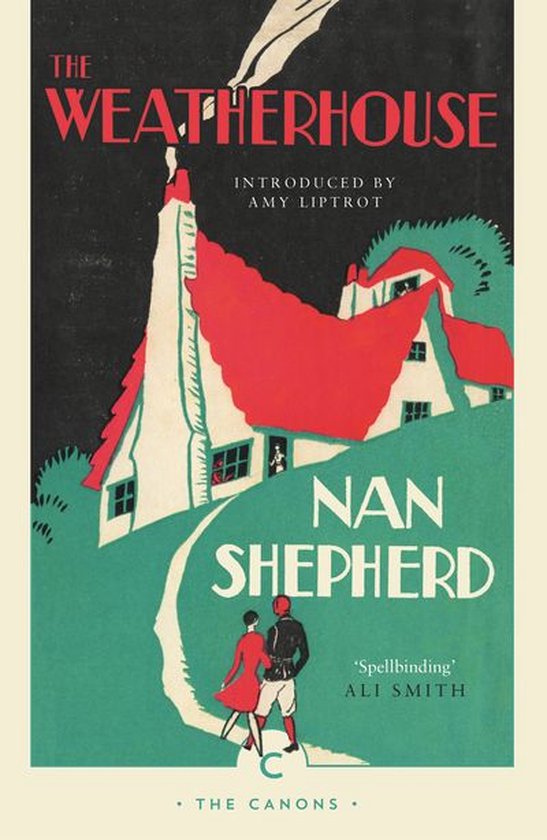 Couverture de livre illustrant une maison au toit rouge et deux personnages sur un chemin.