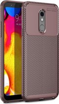 Koolstofvezel textuur schokbestendig TPU-hoesje voor LG Q Stylo 5 (bruin)