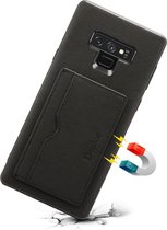 Voor Galaxy Note9 Denior V3 luxe auto koeienhuid lederen beschermhoes met houder en kaartsleuf (zwart)