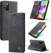 Samsung Galaxy A41 Bookcase hoesje - CaseMe - Effen Zwart - Kunstleer