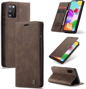 Samsung Galaxy A41 Bookcase hoesje - CaseMe - Effen Bruin - Kunstleer