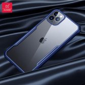 Shock case met gekleurde bumpers geschikt voor Apple iPhone 11 Pro Max - blauw + glazen screen protector