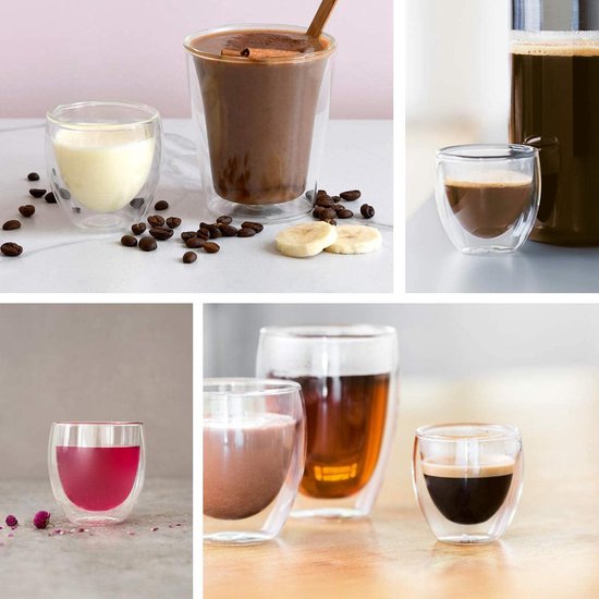 Kerstglazen, Kerstmokken, 350 Ml, Dubbelwandige Koffieglazen Kerstkoffiemok Koffietheeglazen Kerstcadeaus
