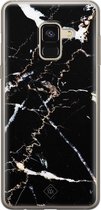 Samsung A8 (2018) hoesje siliconen - Marmer zwart | Samsung Galaxy A8 (2018) case | zwart | TPU backcover transparant