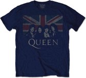 Queen - Union Jack Heren T-shirt - XXL - Blauw