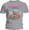 Iron Maiden - Trooper Vintage Circle Heren T-shirt - S - Grijs