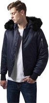 Urban Classics Bomber jacket -L- Hooded Basic Blauw