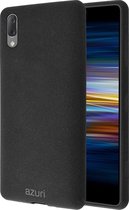 Azuri Sony Xperia L3 hoesje - Zand textuur backcover - Zwart