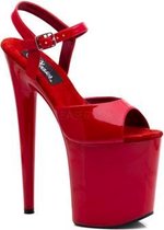 Pleaser - FLAMINGO-809 Sandaal met enkelband, Paaldans schoenen - Paaldans schoenen - 42 Shoes - Rood