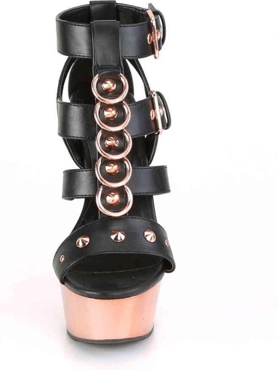 Pleaser Talons hauts -38 Chaussures- DELIGHT-658 US 8 Zwart/ Rose
