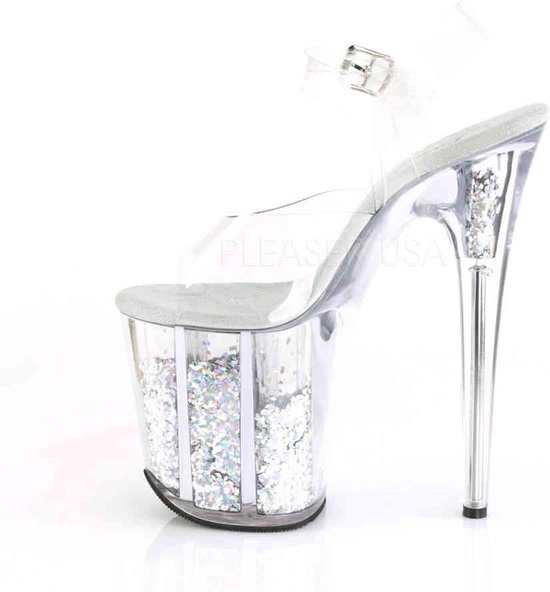 Pleaser Sandale avec bride à la cheville -35 Chaussures- FLAMINGO-808GF US 5 Argenté