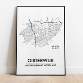 Oisterwijk city poster, A3 zonder lijst, plattegrond poster, woonplaatsposter, woonposter