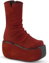 Demonia Plateau Laarzen -36 Shoes- VIOLET-100 US 6 Bordeaux rood