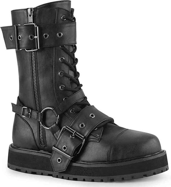 DemoniaCult - VALOR-220 Enkellaars - US 4 - 36 Shoes - Zwart