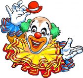 Wanddeco clown met kraag 15cm