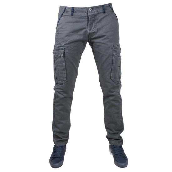 Biaggio Jeans - Trendy Heren Worker - Lengte 34 - Tigom - Grijs | bol.com