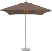 Tradewinds Classic Parasol - hout (eucalyptus) - vierkant 2,2m X 2,2m - grote parasol - Taupe