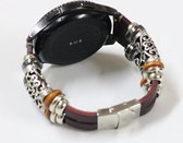 SmartphoneClip® Leer Bruin Ibiza style bandje geschikt voor Samsung Galaxy Watch 46mm en Gear S3