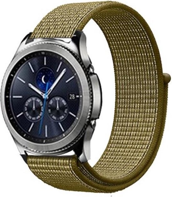 Bandje Nylon 22mm Olijfgroen geschikt voor Samsung Galaxy Watch 46mm \u0026  Samsung Gear S3 | bol.com