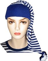 Slaapmutsen blauw/wit