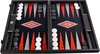 Afbeelding van het spelletje Zwart Eiken Rood Backgammon spel - Prachtig 48x30 cm - Kist Top Kwaliteit Klasse en Geweldig