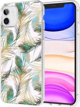 iMoshion Design voor de iPhone 11 hoesje - Pauw - Groen / Goud