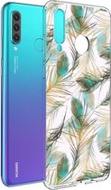 iMoshion Design voor de Huawei P30 Lite hoesje - Pauw - Groen / Goud